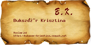 Bukszár Krisztina névjegykártya