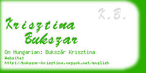 krisztina bukszar business card